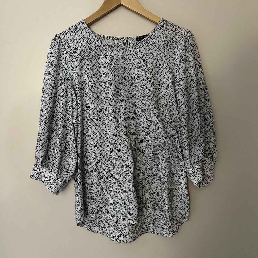 Black and white dot print blouse